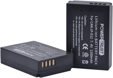 Акумулятор Canon LP-E12 (2 шт.) + Зарядний пристрій Type-C для Canon EOS M50, M50 Mark II, 100D, M, M2, M10, M100, SX70 HS, Rebel SL1
