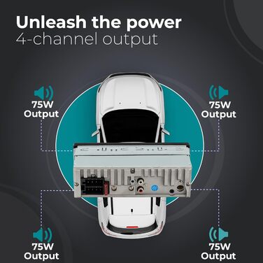 Автомагнітола Caliber 1DIN Bluetooth, FM-тюнер, 4x75Вт, USB/MicroSD, зарядка 2.1A, AUX, гучний зв'язок, зовнішній мікрофон, RCA вихід, регулятор підсвітки, 85мм, підтримка MP3/WMA/APE/FLAC