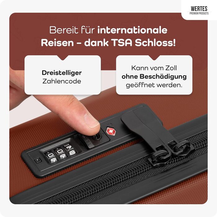 Чемодан великий 100L з TSA замком, жорсткий корпус, подвійні колеса, валіза на колесах (77см, теракотовий)