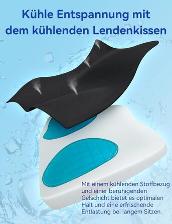 Подушка для спини Ergonomica Travel Ease з Memory Foam, для офісного та комп'ютерного крісла, з антистатичним, приємним до шкіри чохлом, для комфортної посадки (Чорний)