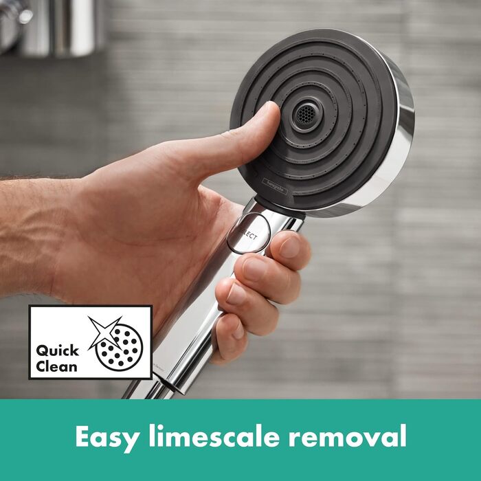 Hansgrohe Pulsify Select S Shower Set, showerhead with hose and holder, handheld shower with 3 spray patterns (Relaxation), (Chrome)