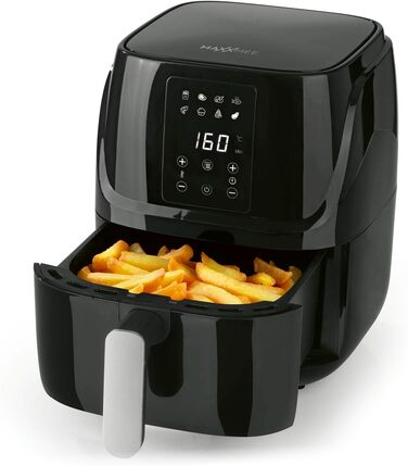 MAXXMEE Цифрова аерофритюрниця 3 л, 1300 Вт, 8 програм, гриль, конвекційна піч, таймер, багатофункціональна (фритюрниця, гриль, випічка, розморожування, підігрів, збереження тепла)