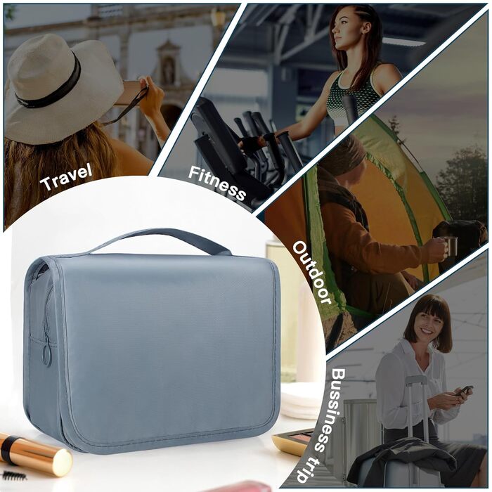 Зівакат Косметичка для душу на блискавці, водонепроникна, з ручкою, для подорожей, спорту, кемпінгу – сіра