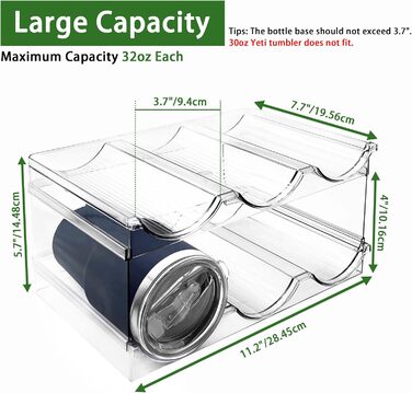 4-Piece Stackable Bottle Rack, Plastic Bottle Holder for Refrigerator, Cabinet, Kitchen Organizer Storage & Organization, Wine Bottle Storage for Kitchen Cabinet (6-Bottle)