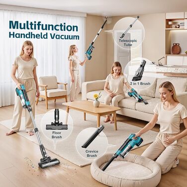 Акумуляторний пилосос 700W з безщітковим мотором, 60000Pa, 70 хвилин роботи, Smart Display, захист від заплутування, для твердих поверхонь та шерсті тварин