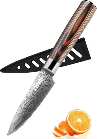 Японський кухонний ніж Kiritsuke Kochmesser 20 см, професійний шеф-ніж з нержавіючої сталі, захист леза, ручка з паккавуда, серія FLAMINGO
