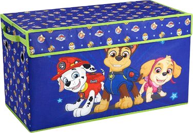 Складана дитяча скриня для іграшок Paw Patrol Chase, Marshall і Skye, міцна з кришкою, Nickelodeon