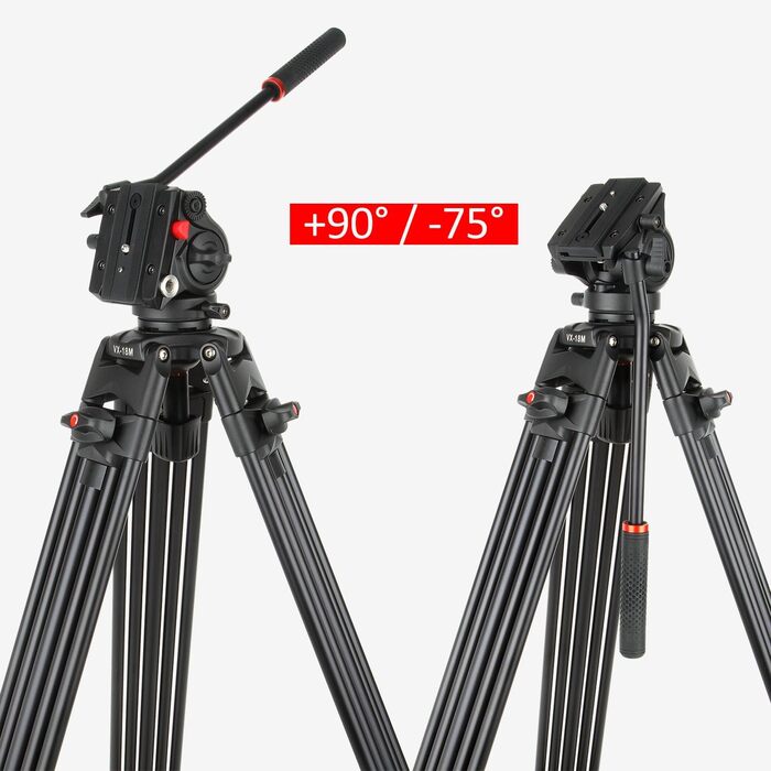 Панорамний штатив для камер VILTROX VX-18M, 188 см, з гідравлічною головкою Fluid Drag для DSLR та відеокамер, алюмінієвий