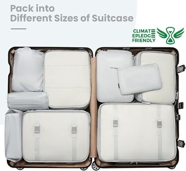 Набір органайзерів для подорожей BAGAIL (10 шт.) – сірий. Організатори для валізи, ручної поклажі, аксесуарів