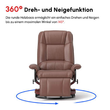 HOMCOM Swivel Recliner, TV Recliner with Reclining Function, Footrest, Reclining Chair with Armrests, for Living Room, Bedroom, Faux Leather | Aosom