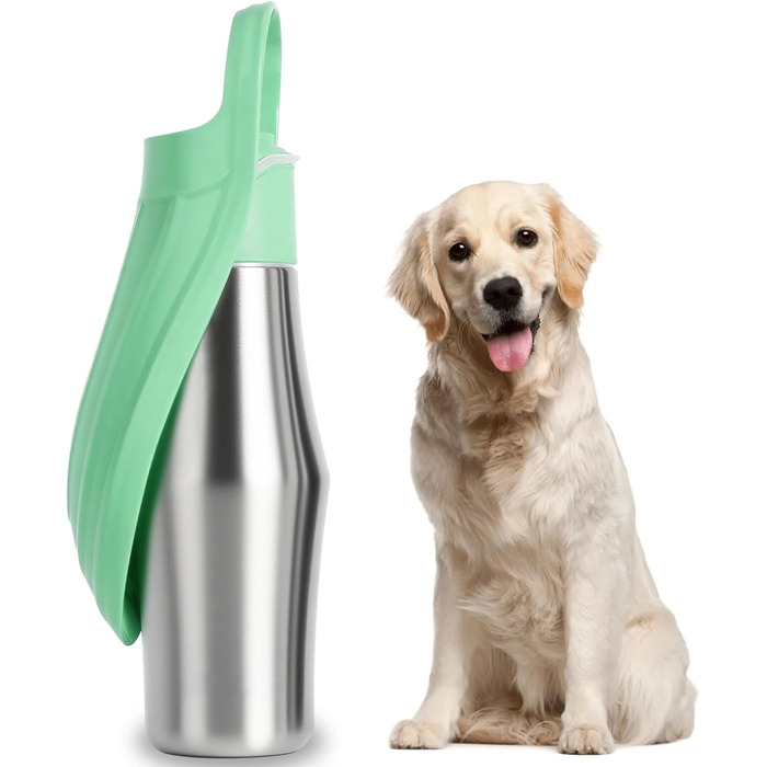 Водяна пляшка для собак на прогулянці: витривала, з нержавіючої сталі, 750 мл, з подвійними стінками, вакуумна ізоляція, не протікає