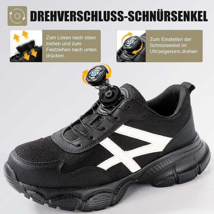 Чоловічі та жіночі робочі черевики безпеки з металевим носком, неслизькі, чорні, розмір 43 EU