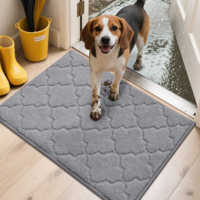 Килимок для входу COSY HOMEER 50x80 см, сірий, антиковзкий, вологостійкий,мийний килимок для дому, кухні, коридору