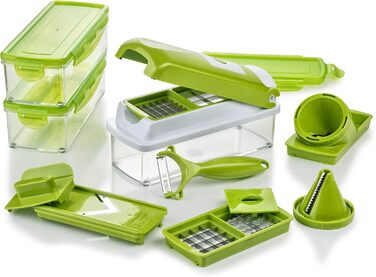 Набір для нарізки овочів Genius Nicer Dicer Smart Julietti (16 частин) - нарізач, спіралізатор, тертка, для нарізки кубиками, соломкою, слайсами, ручна модель