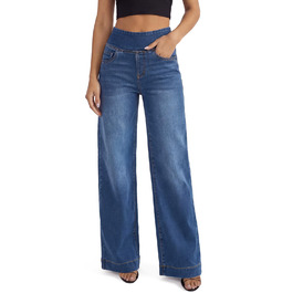 Джинси жіночі Baggy з широкими штанинами, висока талія, темно-сині, розмір 31