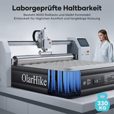 Надувний матрац OlarHike для кемпінгу та дому - 200 x 140 x 46 см (3 особи)