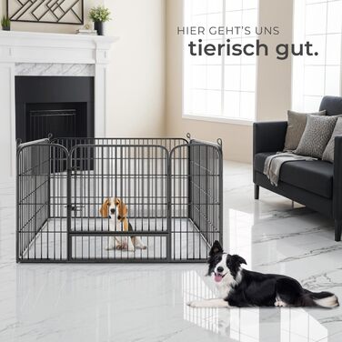 Тектейк вольєр для цуценят, 60 см, 8 грат, чорний - 402502