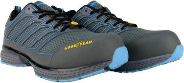 Черевики робочі Goodyear S1P/SRA/HRO для чоловіків, металозахист відсутній, підошва з верстатової гуми, розмір 43 EU, сірі та сині