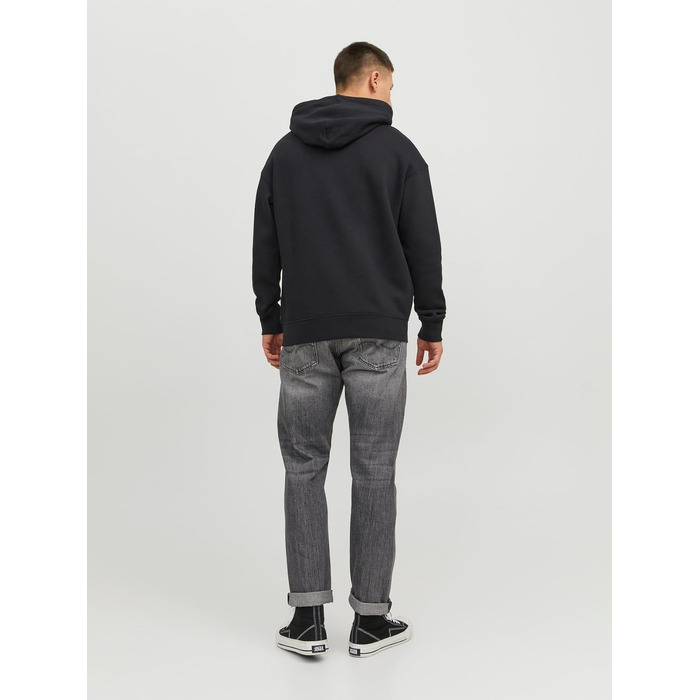 Чоловічий худі Jack & Jones JJestar JJ Sweat Hood, Relaxed Fit, чорний, розмір XXL
