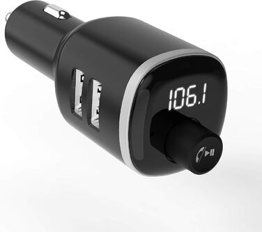 Універсальний Bluetooth-адаптер Scosche для авто з FM-трансмітером, гучним зв'язком і подвійним USB, чорний