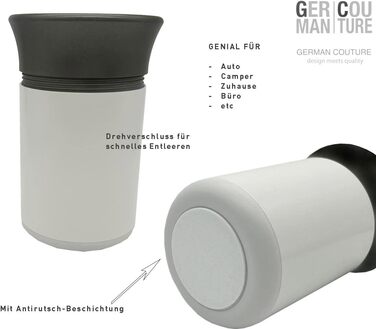 GC German Couture Ashtray Car Ashtray compatible with IQOS ILUMA PRIME TEREA Sticks & Heets Sticks + Glo Hyper Pro Air neo Sticks & for PLOOM Accessories, white/grey