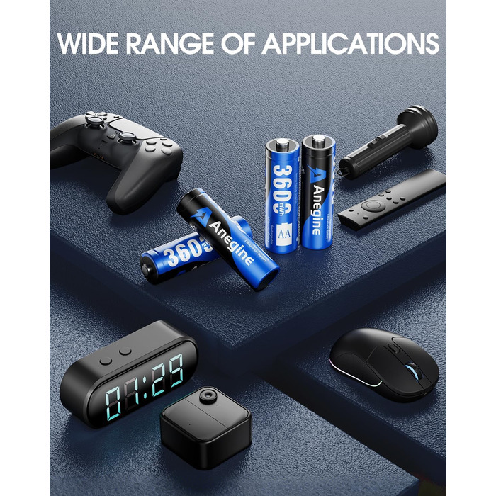 Акумулятори AA літієві перезаряджувані 3600mAh 1.5V з зарядним пристроєм (12 шт.)