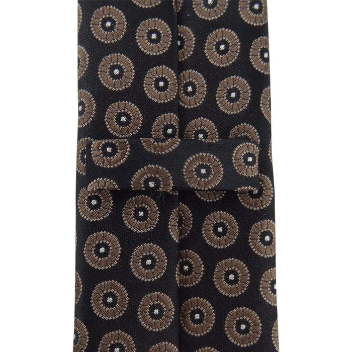 Краватка чоловіча TigerTie вузька шовкова в крапку (темно-коричневий, срібний)