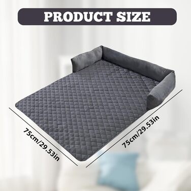 М'яке ліжко для собак, захист дивану, лежанка для собак, плюшеве ліжко, килимок для собак, тепле ліжко для великих, середніх та маленьких собак 75х75 см