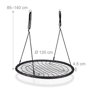 Relaxdays Hanging Nest Swing with Net, 120 cm