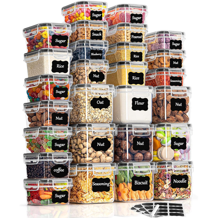 Набір контейнерів для зберігання GoMaihe 16 шт. - герметичні бокси для кухні, продуктів, круп, мюслі, рису, мелу та корму для тварин
