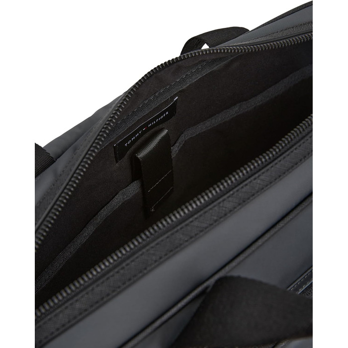 Сумка для ноутбука Tommy Hilfiger Repreve з ременем для візка, чорна (Black/Dark Grey)