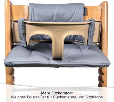 Подушка для стільчика Stokke Tripp Trapp LaLoona, 2 шт., бавовна, OEKO-TEX, гіпоалергенна, сіра, машинне прання