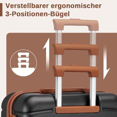 Чемодан KONO: валіза-тележка ручної поклажі 55x40x20 см (ABS+PC, з подвійними колесами, кодовий замок)