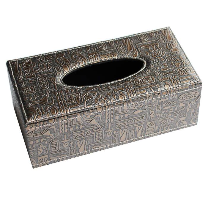 Тримач для серветок зі шкіри, стильний, міцний, для дому, офісу, автомобіля. Тримач для тканинних серветок, прямокутний, ретро-дизайн (1 шт.)