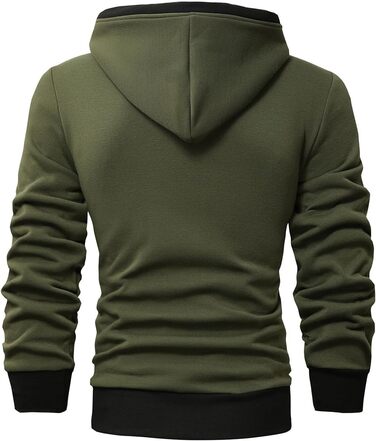 Світшот JMIERR чоловічий з капюшоном, теплий, з кишенею, бавовна, колір зелений