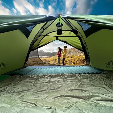 Намет Night Cat Camping 2-місний, водонепроникний, легкий, 3 сезони, з тамбуром, зелений