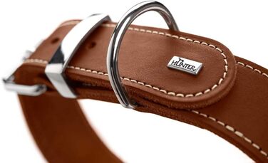 Нашийник для собак HUNTER AALBORG SPECIAL, шкіряний, міцний, комфортний, 35 см (XS-S), колір cognac
