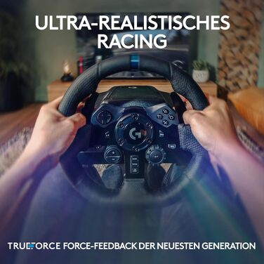 Руль Logitech G923 TRUEFORCE з педалями: імітація реальної водіння, для PS5, PS4, PC, Mac, чорний