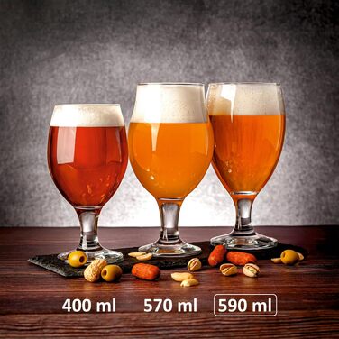 Набір пивних келихів Biergläser 590 мл (12 шт) - Кришталеві келихи для пшеничного пива, скляні банки для зберігання, подарунок чоловікові, можна мити в посудомийній машині