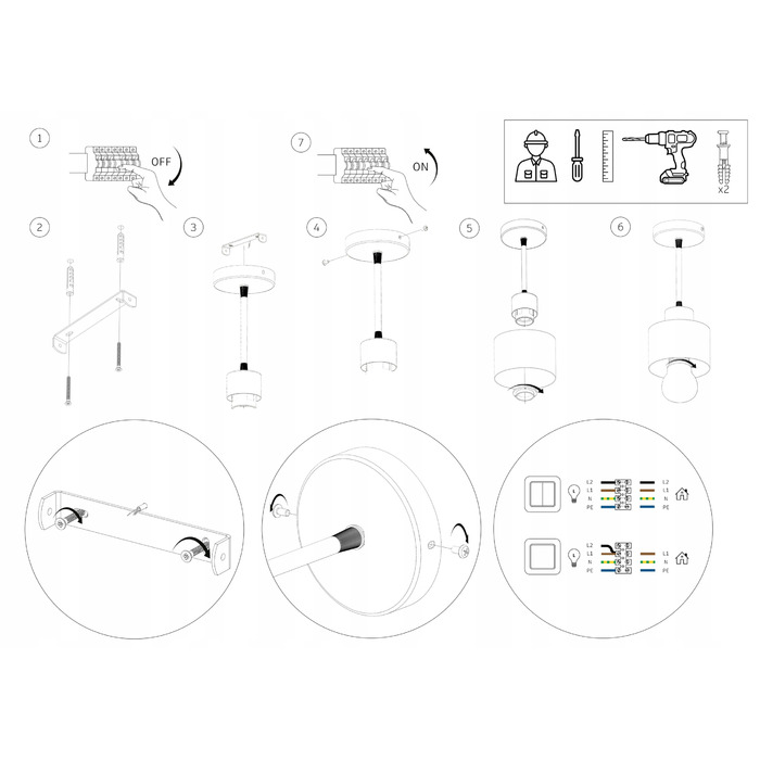 Підвісна лампа Elko-Lighting, чорно-золота, металева, 5xE27