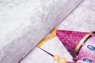 Дитячий килим TAPISO Emma, рожевий, 80x150 см, з антиковзким покриттям, принт, ÖKO-TEX, машинне прання 30°C