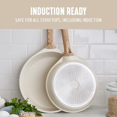 Набір посуду з керамічним покриттям 8 предметів, індукційний, без ПТФУ, безпечний, для кухні