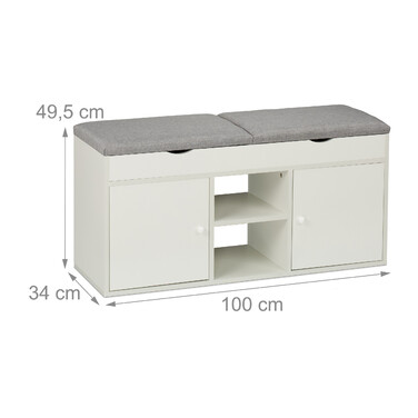Shoe Bench with Folding Seat