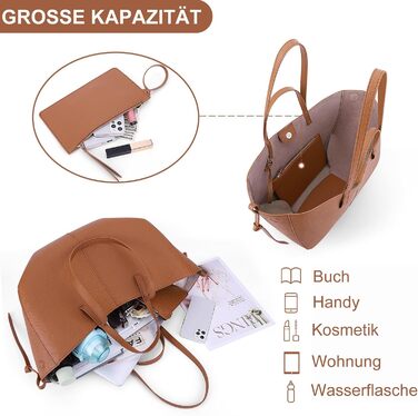 Велика жіноча сумка-шопер TIAASTAP зі штучної шкіри, елегантна сумка на плече для університету, покупок, подорожей, колір верблюжий