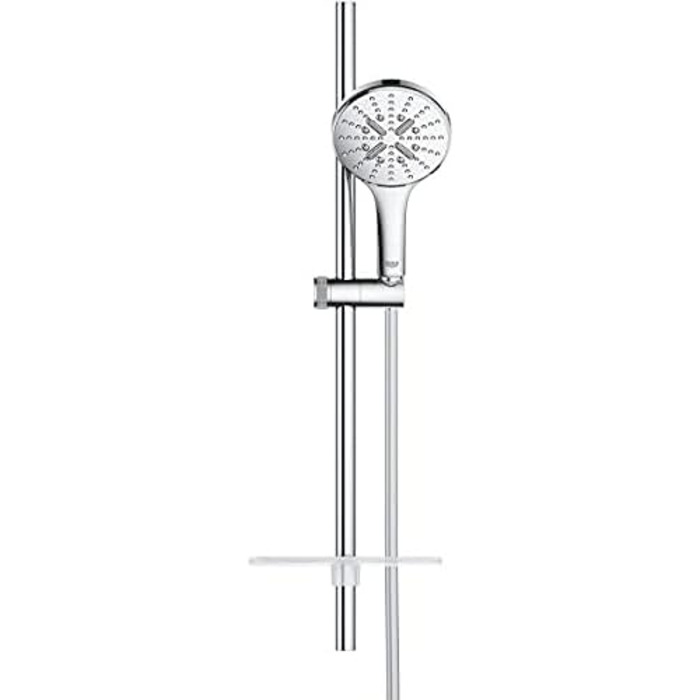 GROHE Vitalio SmartActive 130 Cube | Handshower 3 Spray Patterns | Chrome | 26595000 (Brstg.Set 600mm, round, Chrome)