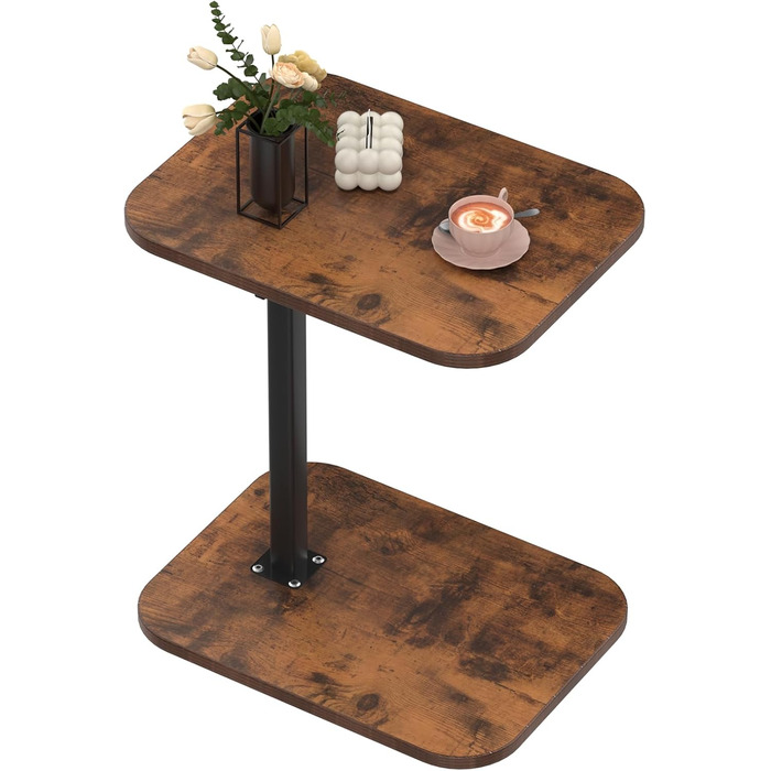 Стіл для ноутбука в ліжко, комп'ютерний стіл, Lapdesk, складний Betttisch, регульований кут 360°, знімний, портативний, для книг (40 x 30 x 80 см, C-подібний, горіла дерев'яна поверхня)