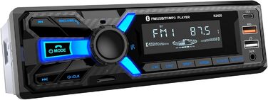 Автомагнітола Wistrue 1DIN з Bluetooth, FM/AM, USB/SD, AUX, MP3, Type-C, чорна