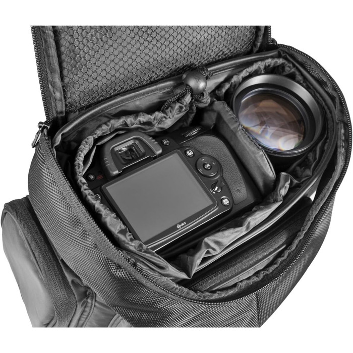 Сумка Mantona Premium для DSLR та DSLM камер (Kameratasche), чорна/металік