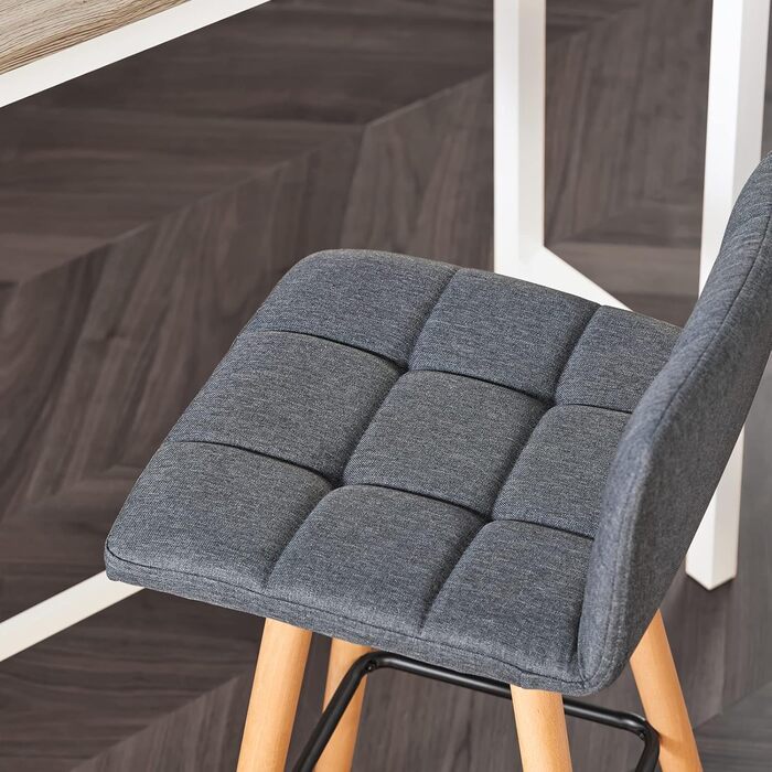 SoBuy® FST50-DGx2 Bar Stools - Set of 2 - Dark Grey - 68cm Seat Height
