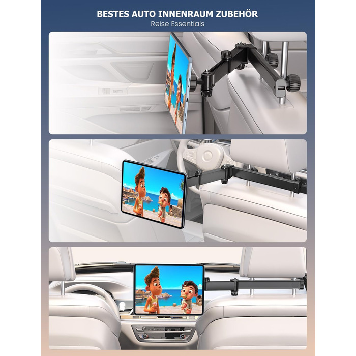 Автотримач для планшета OHLPRO: магнітний, регульований (48см), універсальний для iPad, смартфонів, Switch. З металевими кільцями